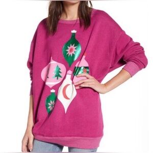 Wildfox Shimmering Ornaments Holiday Roadtrip Sweatshirt